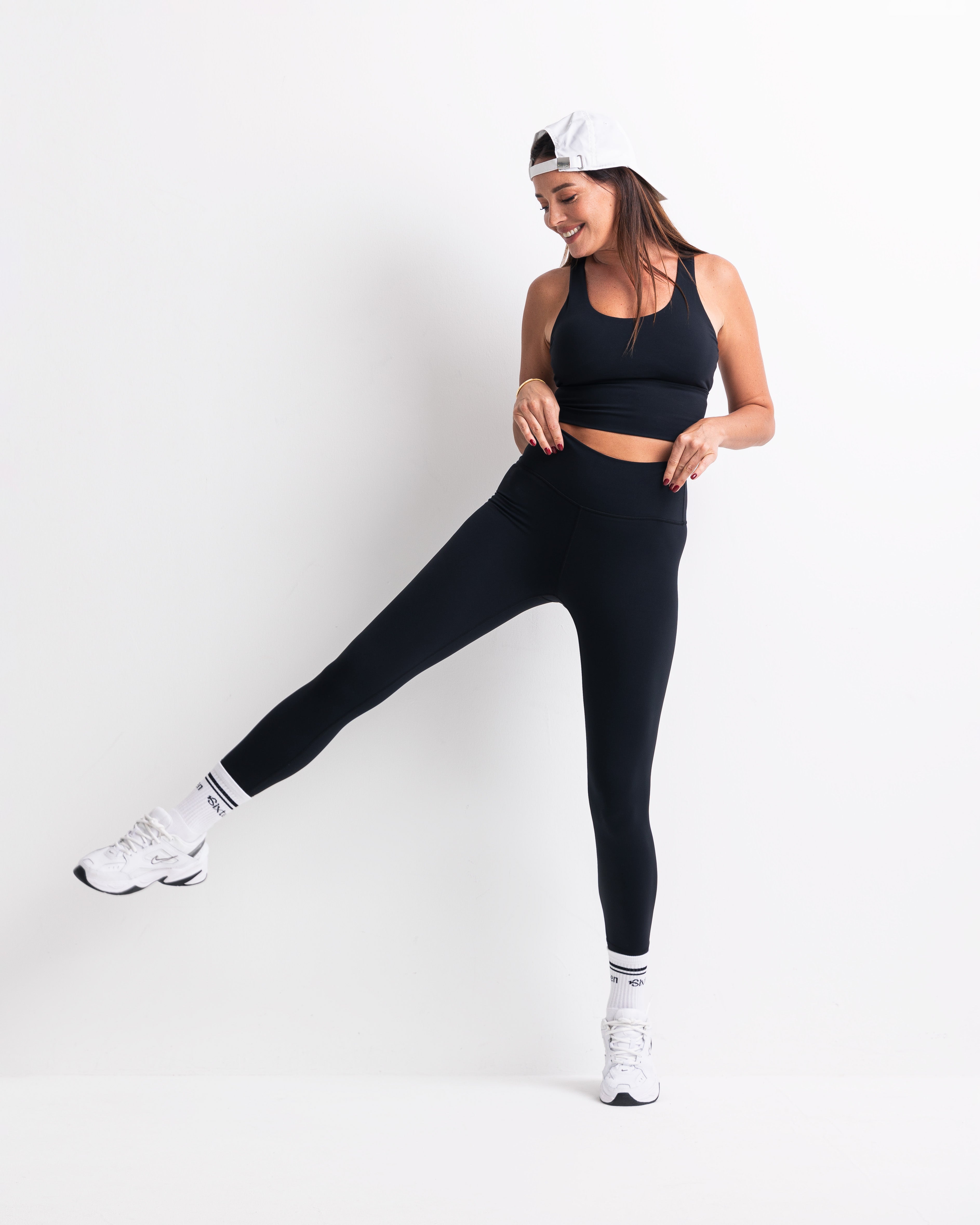 Essential Racerback Sports Bra, Black