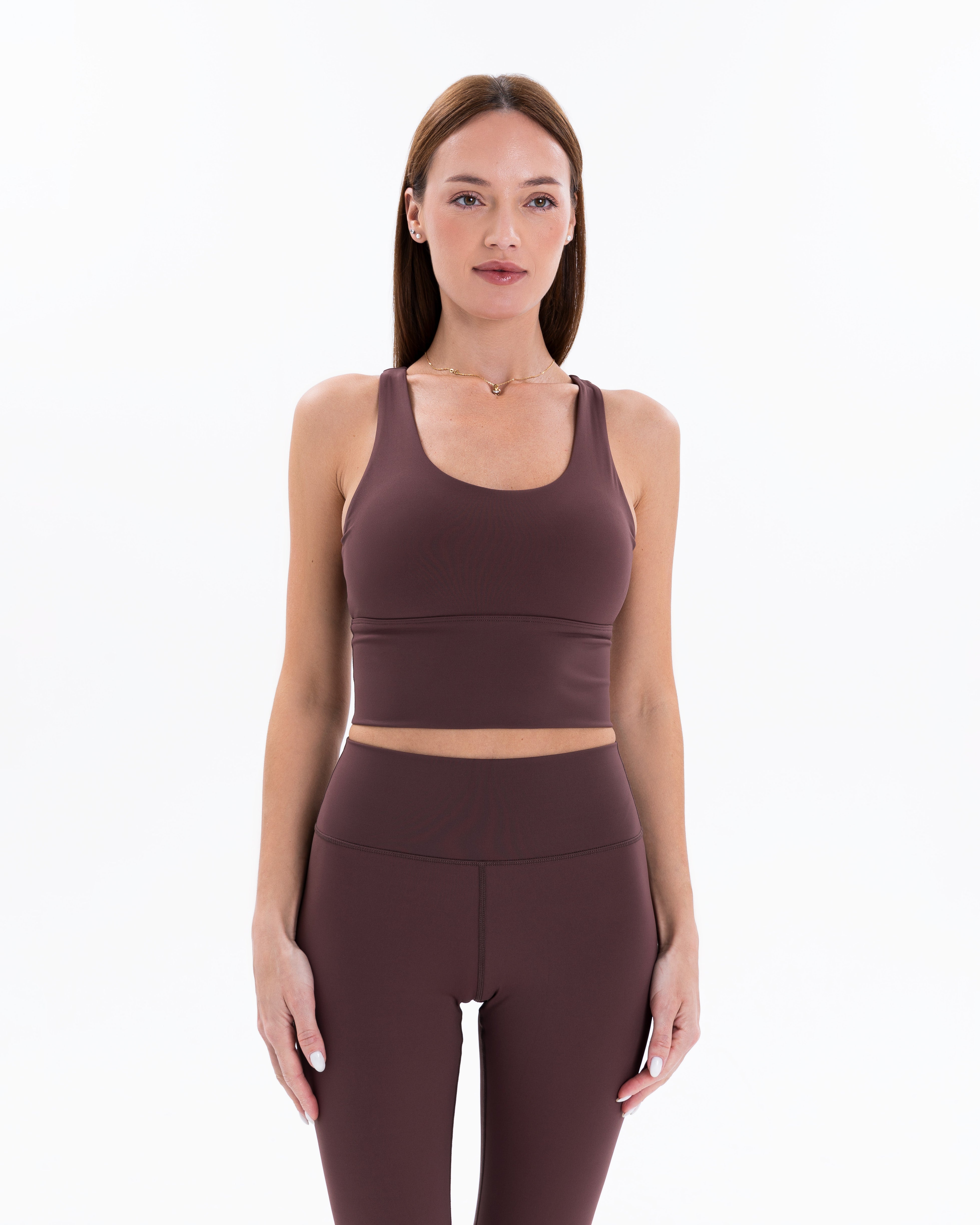 Essential Racerback Sports Bra, Cinnamon