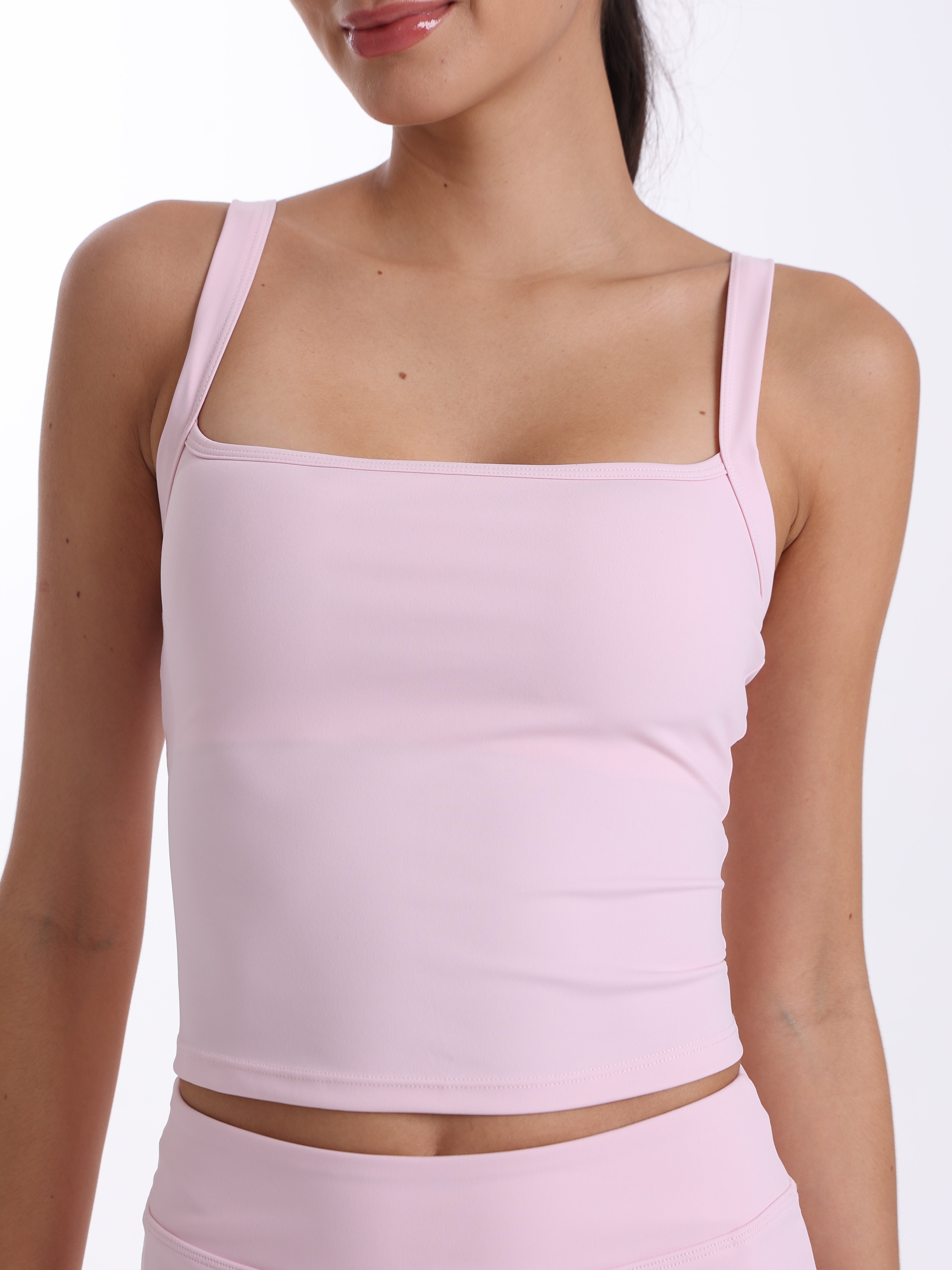 Ace Square Neck Tank, Pink