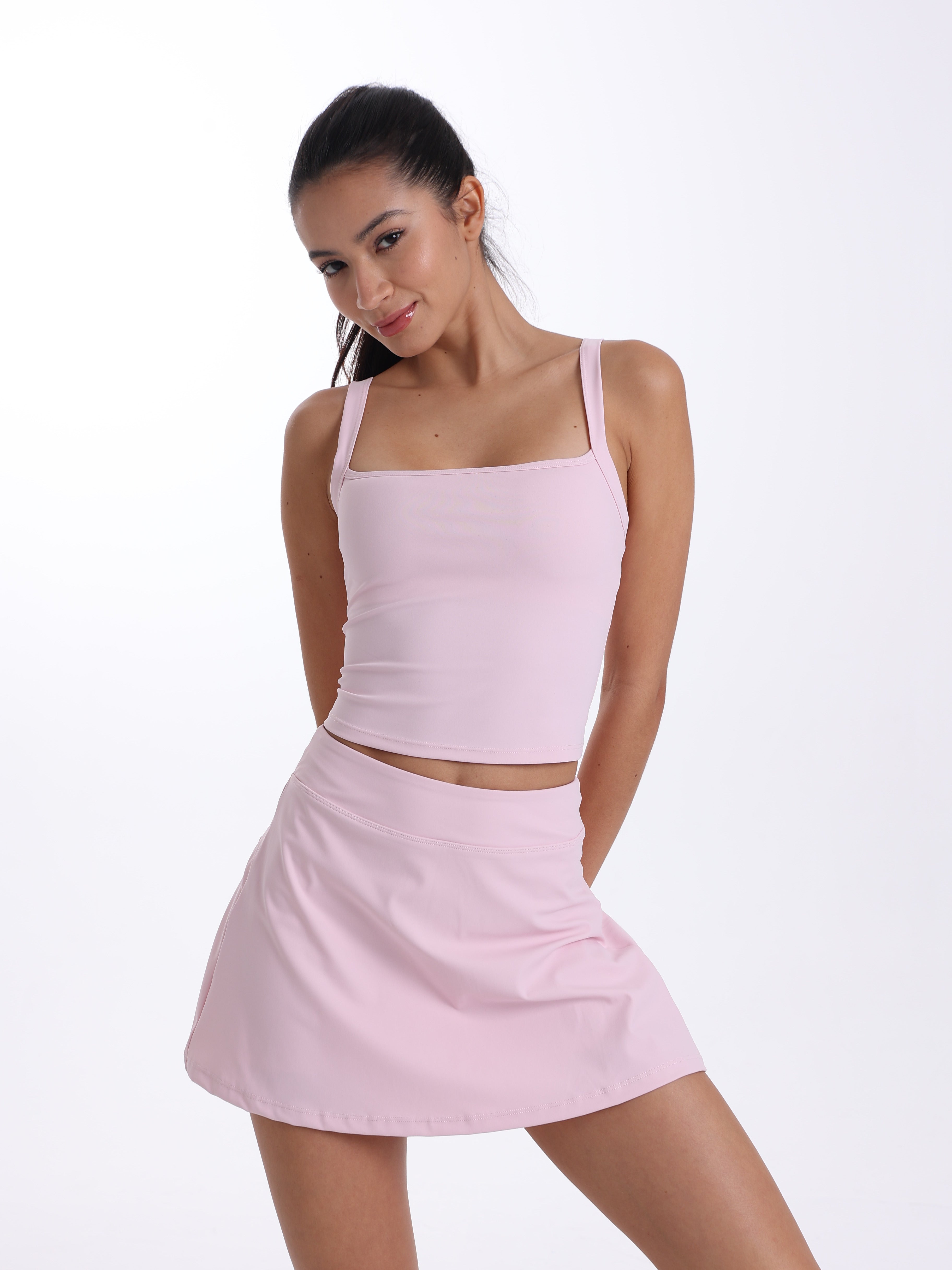 Ace Square Neck Tank, Pink