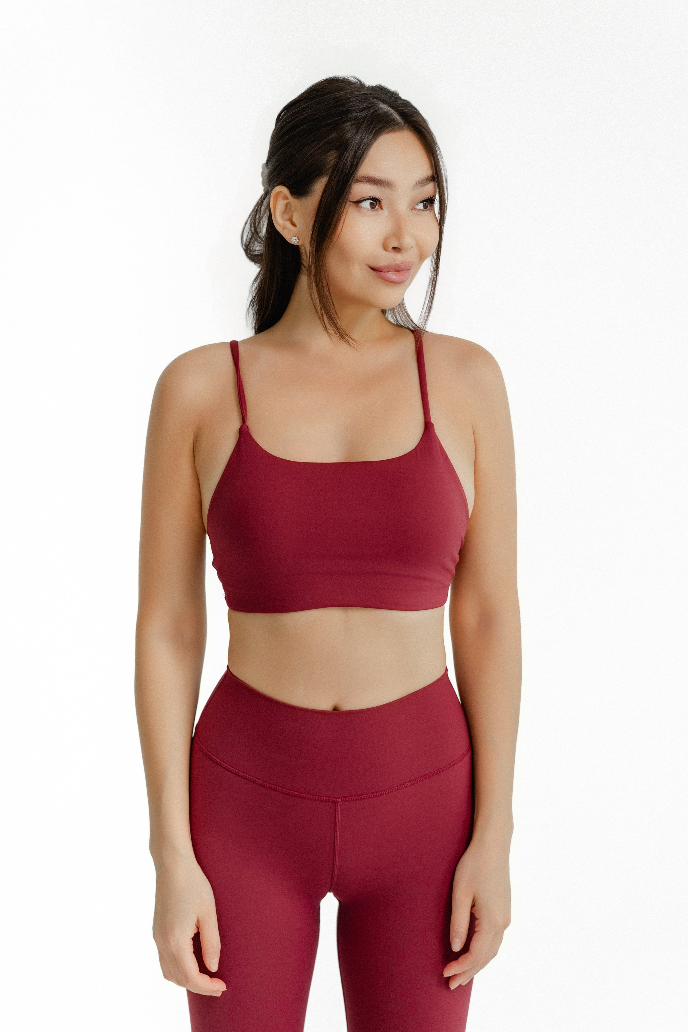 Essential Thin Strap Bra, Cherry