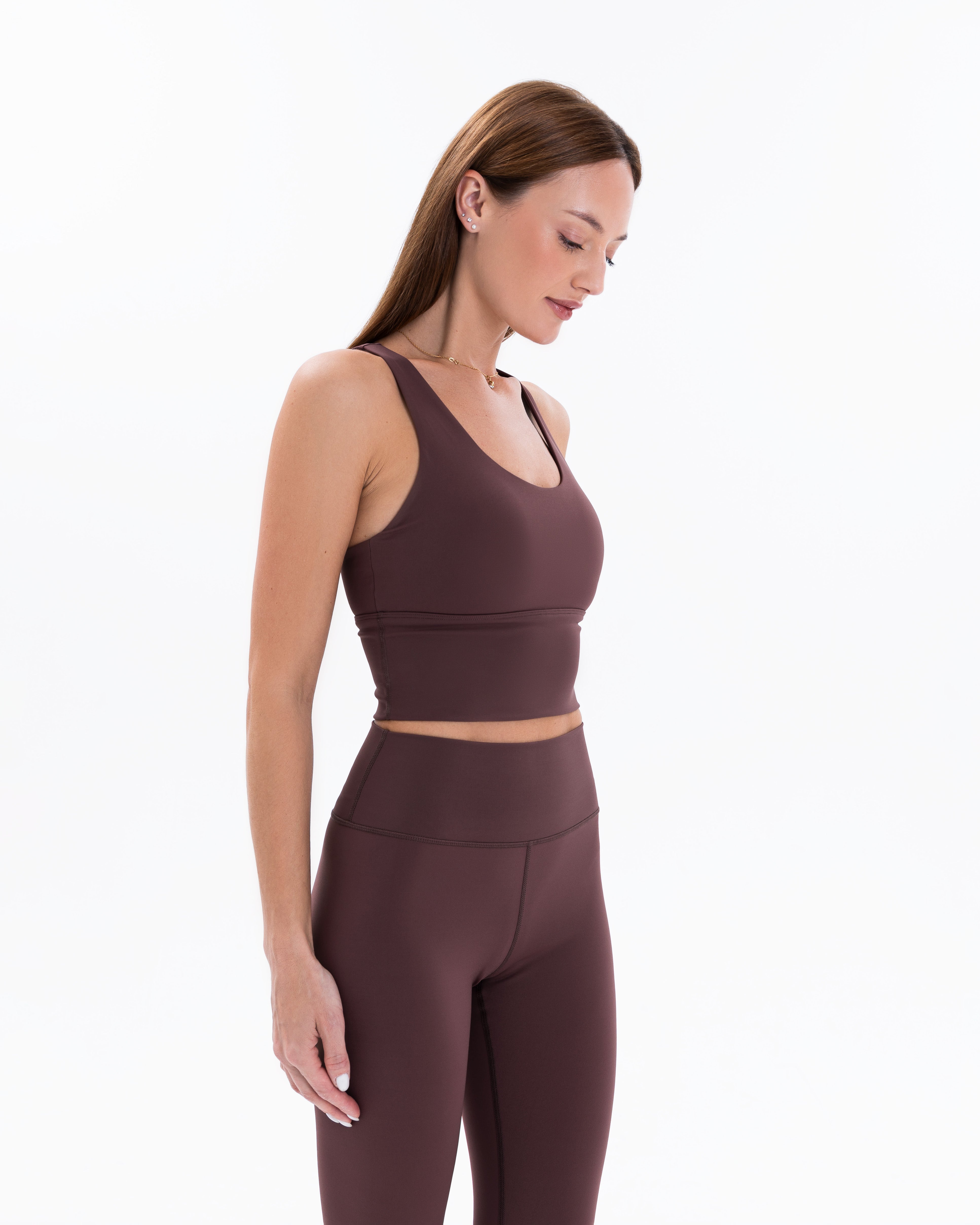 Essential Racerback Sports Bra, Cinnamon